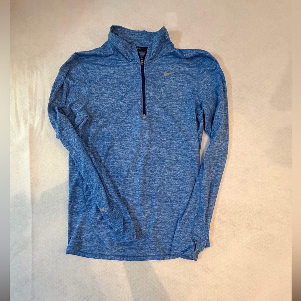 Nike Dri-FIT Blue 1/2 Zip Long Sleeve Running Pullover Size Small